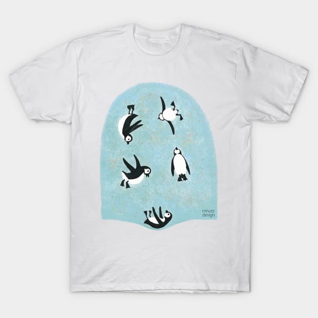 Penguins on Trampolin T-Shirt by mnutz